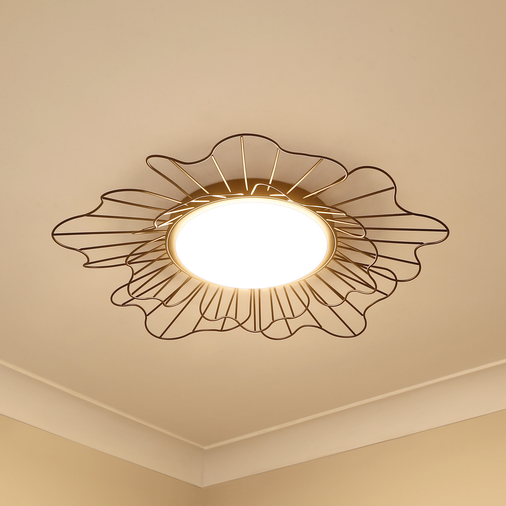 Golden 9132 FM24 NB OP LED Flush Mount Yasmin NB Natural Black
